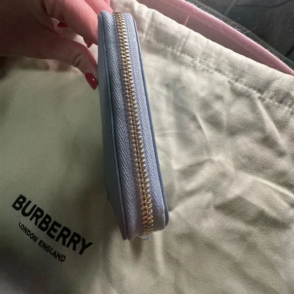 Burberry Blue Mini Zip Wallet - Picture 9 of 11